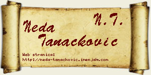Neda Tanacković vizit kartica